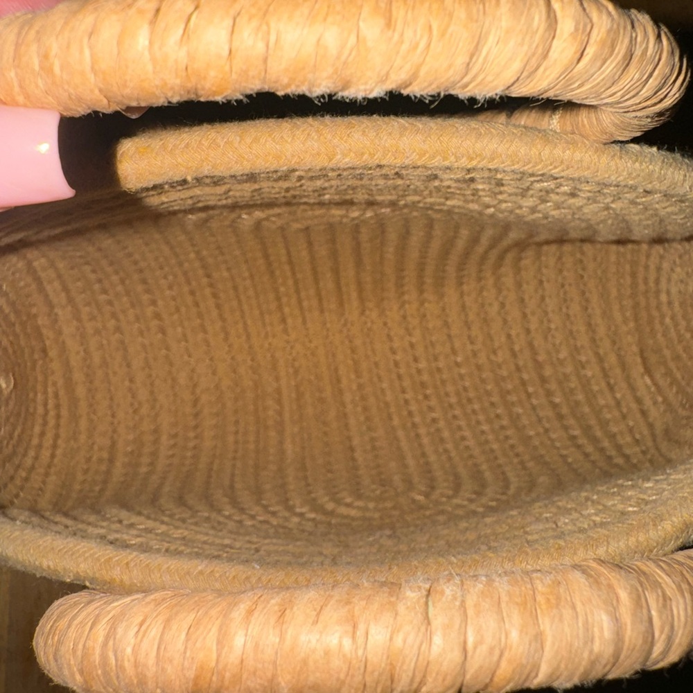 Woven Circle-Handle Tote in Beige - Picture 2 of 3